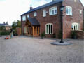 Block paving with brick edging